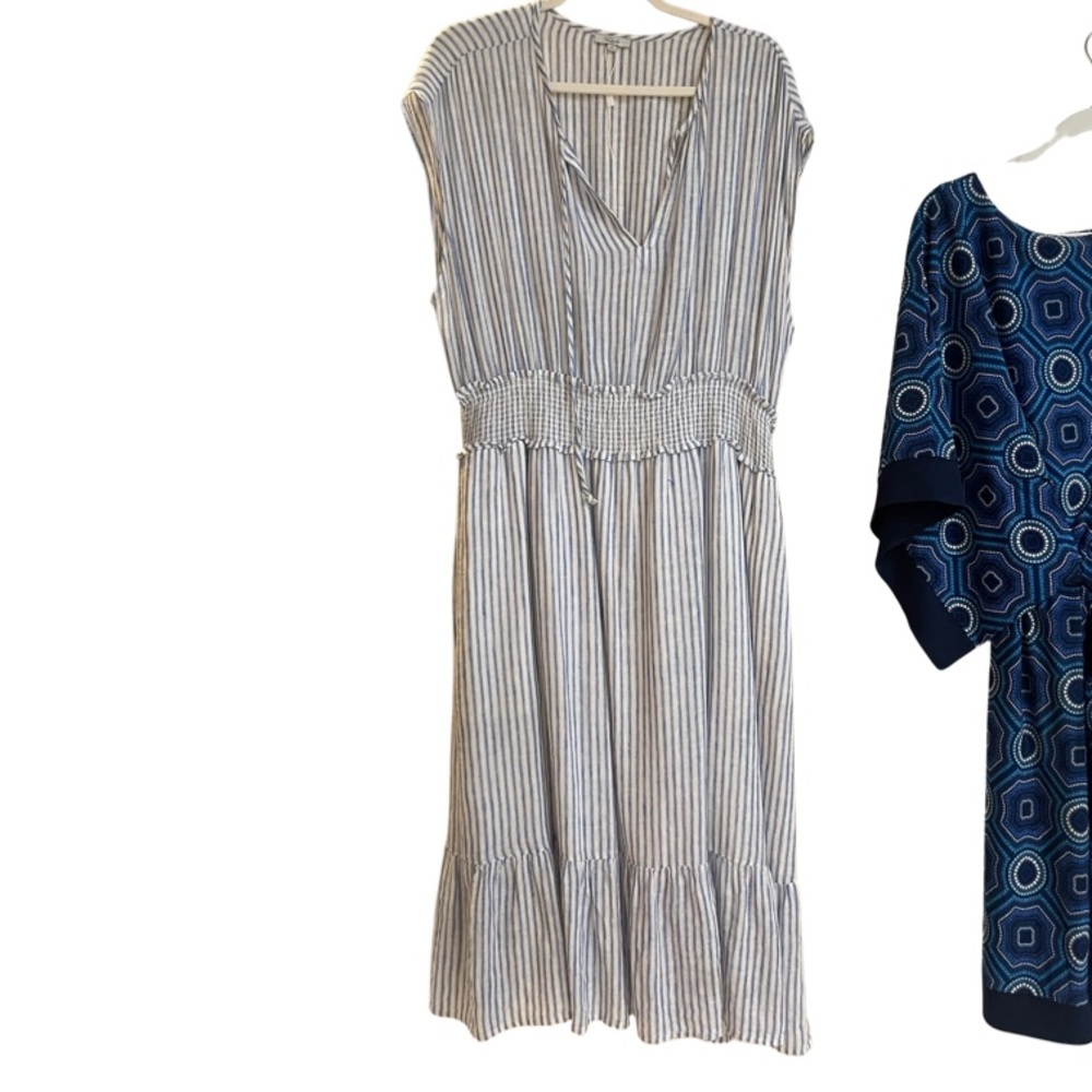 Rails Blue and White Striped Maxi Dress
